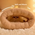thumbnail image 3 of Cat Winter Sleeping Bag, Comfortable Soft Warming Durable Pet Pad Sack Striped Texture Ideal for Cat Indoor Uses Perfect Gifts for Kittens (Gray, M-17.3x14.6in), 3 of 7