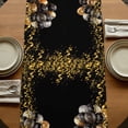 thumbnail image 5 of Happy Birthday Table Runner, Gifts Golden Black Balloons Goblet Glitter Ribbons Cotton Linen Table Runners 36 Inches Long, Dresser Scarf Runner for Nightstand/End Tables/Round Tables 13''x36'', 5 of 9