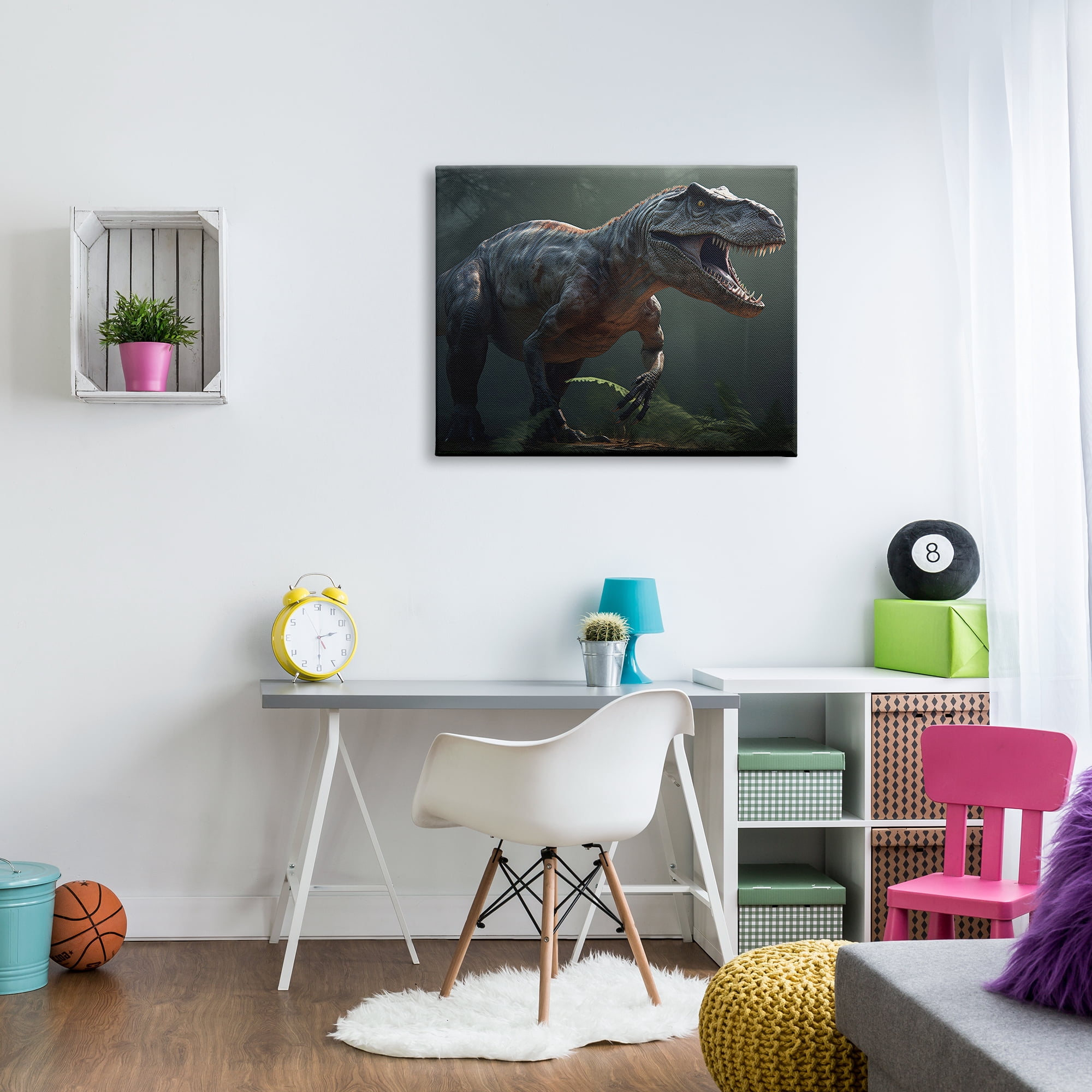Stupell Industries Detailed T-Rex Portrait Animals & Insects Painting Gallery Wrapped Canvas Print Wall Art, 40 x 30