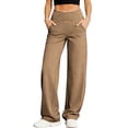 thumbnail image 3 of RongHuan Yoga Pants for Women Lightweight Wide Leg Sweatpants High Waisted Fitness Pant Casual Gym Trousers with Pockets, 3 of 9