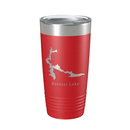 

Barrett Lake Map Tumbler Travel Mug Insulated Laser Engraved Coffee Cup California 20 oz Red