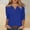 Dark Blue, variant on Summer Outfits for Women Three Quarter Sleeve Plus Size V Neck Stretchy Boho Tops for Women Solid Color Loose T-Shirts 2025 Comfy for City Sightseeing XL