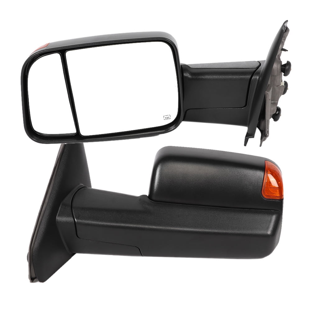 HERCHR Towing Mirror, 1 Pair Power Heated LED Turn Signal Towing