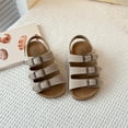 thumbnail image 5 of Gubotare Little Girls Sandals Kids Cute Cartoon Boys Girls Garden Toddlers Non-Slip Breathable Slides Sandals Children Lightweight Slip-on Beach Pool Shower Sandals Size 11.5 (Beige,Little Kids 11.5), 5 of 7