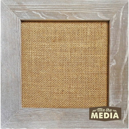 Jillibean 10" x 10" The Media Weathered Wood Frame with Burlap, 1 Each