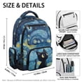thumbnail image 4 of FKELYI Starry Cat Print 17 Inch Schoolbag for Kids Backpack Lightweight Primary School Bookbag with Multi-Pockets for Boys Girls Back-to-School Rucksack Daypack, 4 of 7