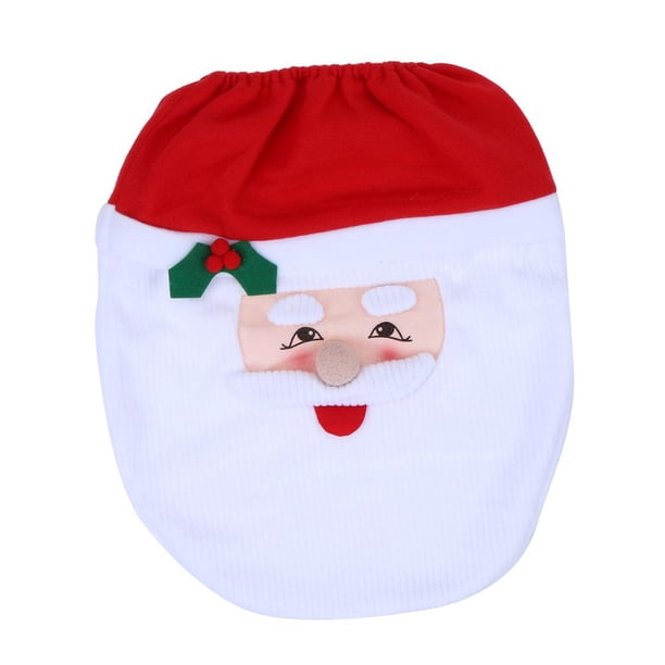 1 funda para asiento de inodoro, decoración navideña, funda para inodoro de Navidad (Santa Claus) Likrtyny Para estrenar