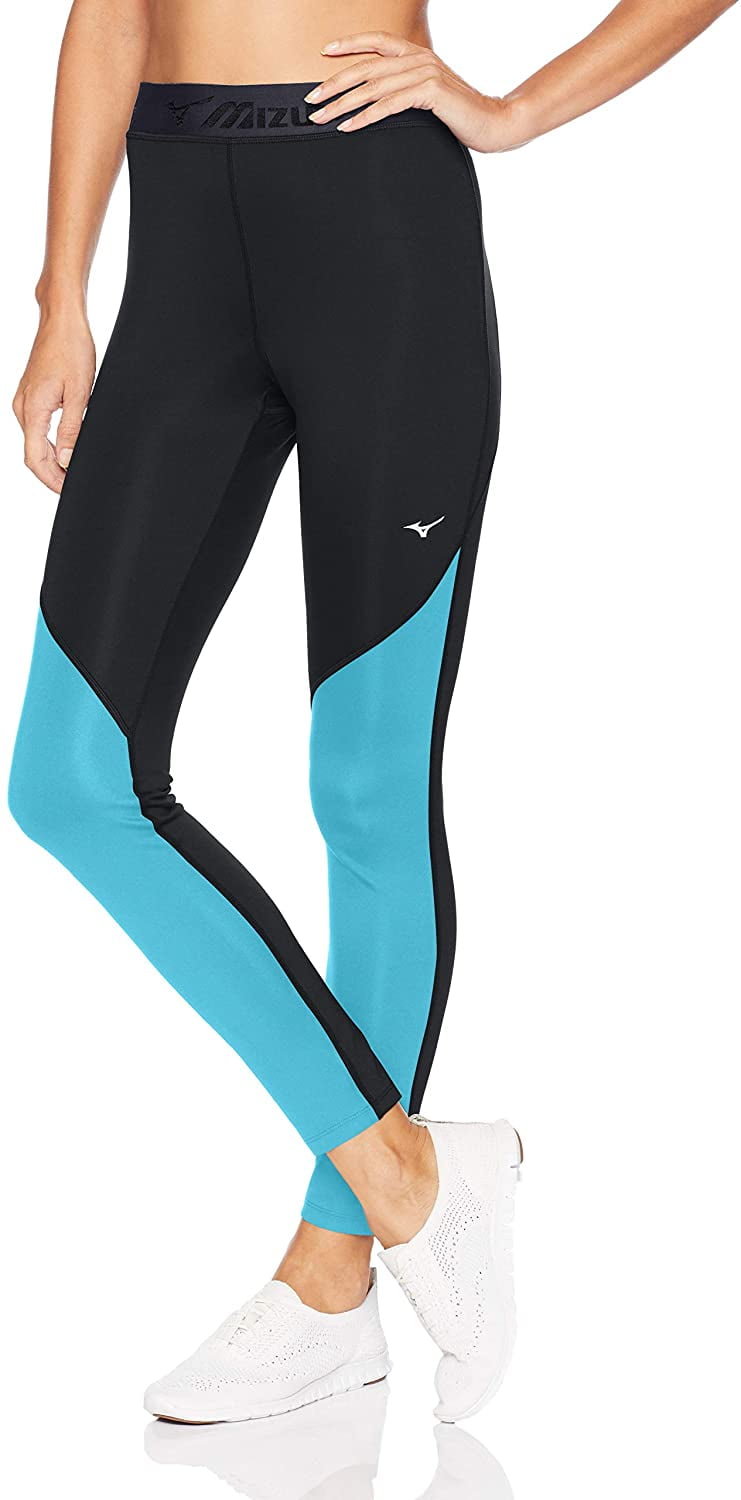Mizuno Running Women's Impulse Long Tights, Medium, Black/Hawaiian Ocean Walmart Canada