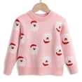 thumbnail image 2 of SGMVNU Christmas Sweaters for Girls with Quirky Reindeer Pattern Knitted Pullover Warm Top for Photoshoots Holiday Clothing(z25117_B-Pink,12-18 Months), 2 of 3