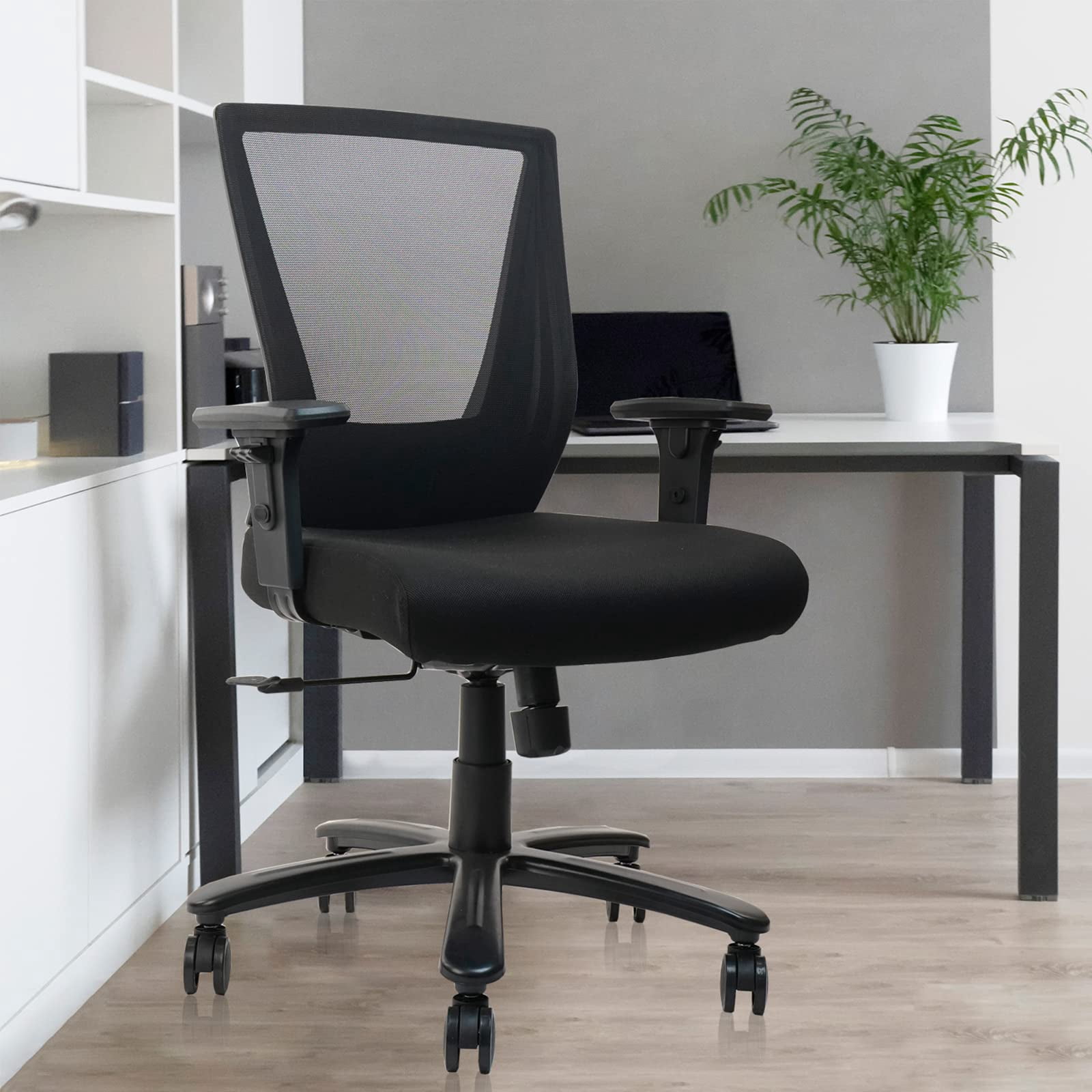 CLATINA Ergonomic Executive Mesh Chair with Adjustable Armrests Thickened seat Cushion, 400 lb Capacity Office Desk Chair for Home Office