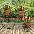 thumbnail image 3 of Sorbus Tricycle Plant Stand: Parisian Style  Flower Pot Cart Holder, Ideal Gift for Plant Lovers, Black, 3 of 7