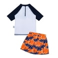 thumbnail image 5 of uikmnh Boys 2 Piece Rash Guard Swimsuit Set Short Sleeve Print UPF 50+ Sun Protection Size:11-12 Years, 5 of 6