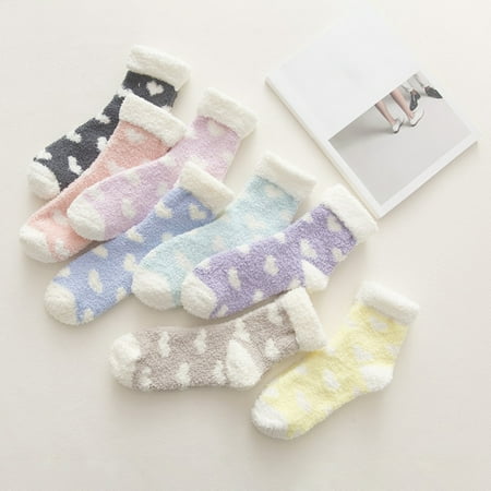 

D-GROEE 1 Pair Womens Super Soft Fuzzy Cozy Home Sleeping Socks Coral Fleece Winter Warm Slipper Socks