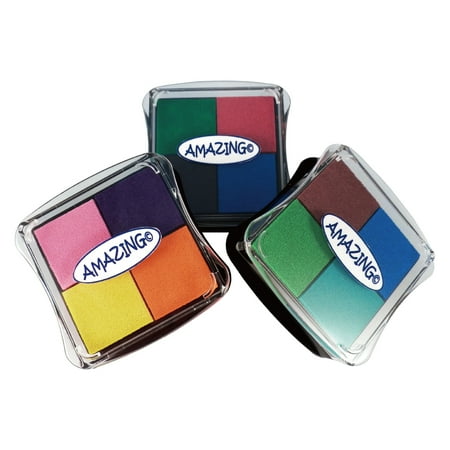 Best Stamp Non-Toxic Fingerprint Craft Stamp Pad Ink Partner DIY Color, 12 Colors Ink Pad