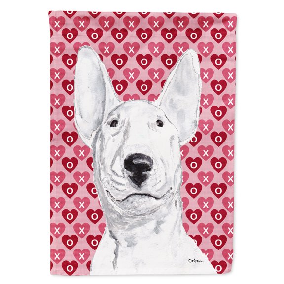 Carolines Treasures SC9562-FLAG-PARENT Bull Terrier Valentines Love Flag  multicolor