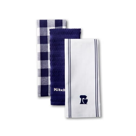 3 Dish Towels - KitchenAid Mixer Kitchen Towels, Cobalt Blue, Set of 3, Available in Multiple Colors