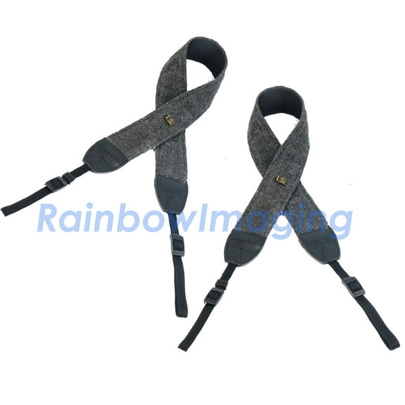 (2 Pack) Camera Strap, Shoulder Strap, Neck Strap, Vintage Black Weave, Classic Design, Compatible with Canon Nikon Sony Pentax Panasonic Olympus Fujifilm Digital Cameras