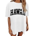 thumbnail image 1 of Tiweut Hauts Décontractés pour Femmes Oversize Vintage Coupe Ample Manches Courtes Col Rond T-Shirts d'Été pour Dame Blanc, 1 of 6