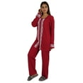 thumbnail image 3 of Moomaya Womens Solid 2 Pcs Nightwear Set Sleepwear Top & Pajama PJ NightSets, 3 of 8