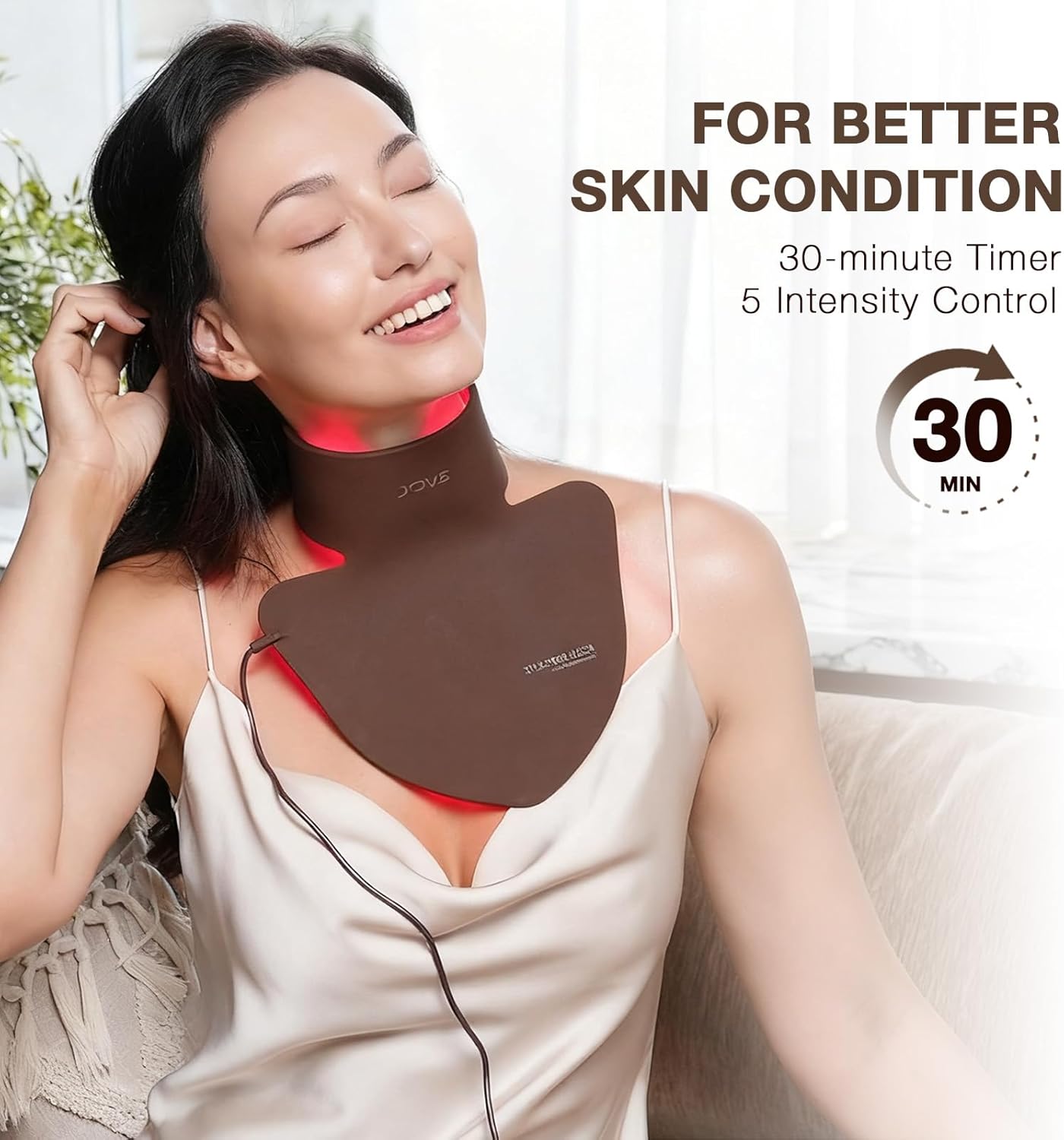 JOVS Red Light Therapy Neck Mask, Flexible & Wireless Design for Neck Care at Home