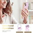 thumbnail image 6 of for iPhone 15 Case with Stand 360° Rotatable Ring Holder Magnetic [with 2 Screen Protector] Kickstand Gold Plating for Women Men Shockproof Protective Phone Case Cover for iPhone 15, Purple, 6 of 14