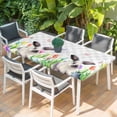 thumbnail image 2 of Easter Table Cloths for 6 Foot Rectangle Tables, Spring Botanical Rabbit Butterfly Floral Grey Plaid Patio Waterproof Elastic Fitted Tablecloths, Washable Rectangular Table Cover for Camping, 2 of 8