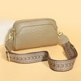 thumbnail image 4 of Bolsos Cruzados De Mujer Bolso bandolera de piel de vaca de primera capa con patrón de cocodrilo para el trabajo (caqui), 4 of 8