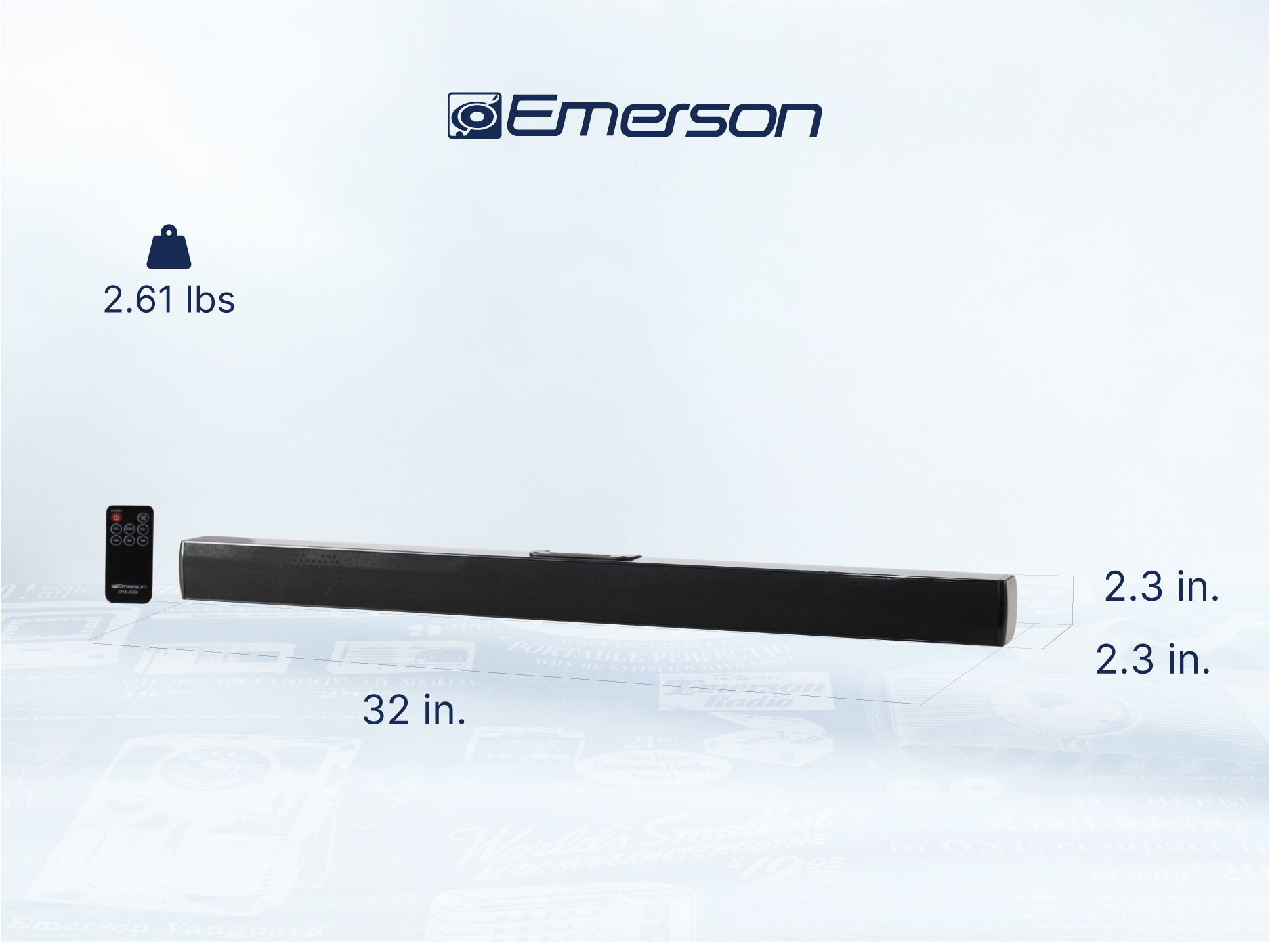 Emerson EHS-2000 32-Inch Soundbar with Bluetooth and Remote photo 2