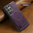 thumbnail image 3 of Dteck Magnetic Leather Case for Samsung Galaxy S24,Shockproof TPU Bumper Compatible with Mag-safe Adjustable Kickstand Back Protective Cover for Galaxy S24,Darkpurple, 3 of 8