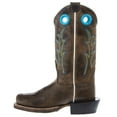 thumbnail image 2 of Old West Western Boots Boys Square Leather Cactus Light Brown 8205, 2 of 5