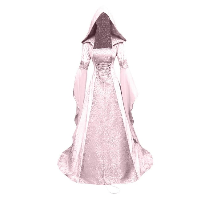 Robe Décontractée pour Femmes Col Cœur Manches Longues Gothique Élégante Robe Longue Fluide pour Grande Taille