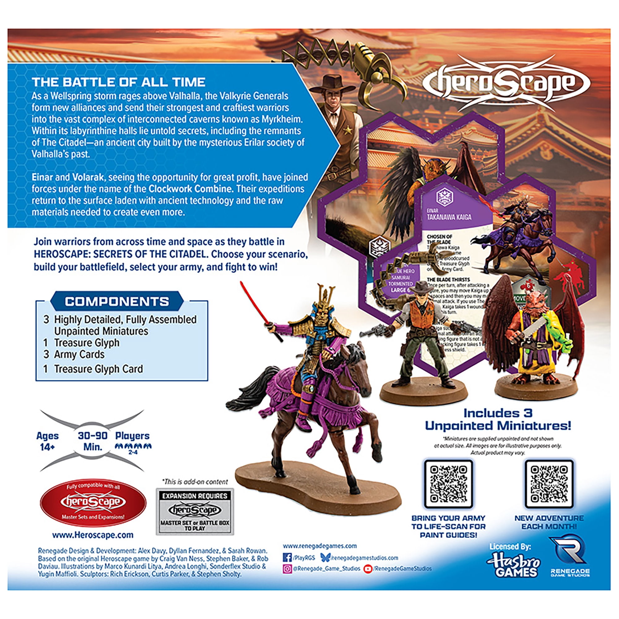 Renegade Games: Heroscape: Crooked Crew of the Clockwork Combine Army Expansion - 3 Miniatures, 3 Army Cards, Treasure Glyph, Secrets of the Citadel