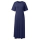 thumbnail image 4 of Vestido largo de manga corta para mujer 2025 - Cuello redondo, corte A, poliéster, con bolsillos para mayor comodidad informal, 4 of 5