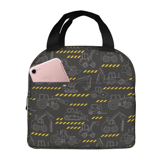 Disketp Retro Excavator Bolsa Térmica para Almuerzo para Hombre y Mujer, Ideal para Trabajo, Senderismo y Picnic