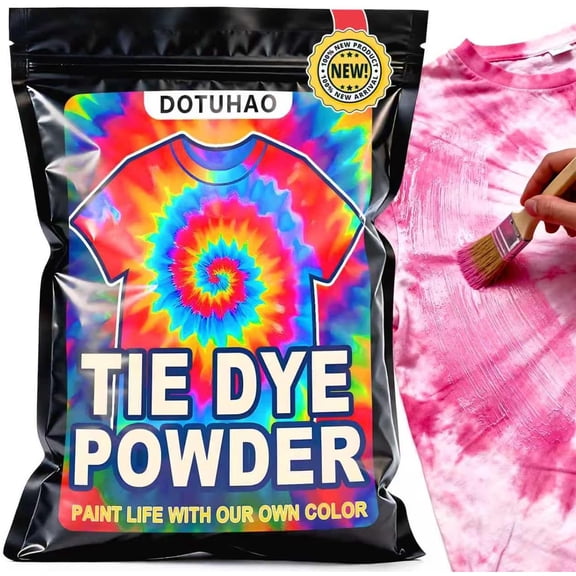 Tie Dye Powder, Pink Fabric Dye, Tie Dyes for Clothes, Creative Dyes for Clothes, Perfect for Arts & Crafts, DIY Fabric Art (Pink, 2 OZ)
