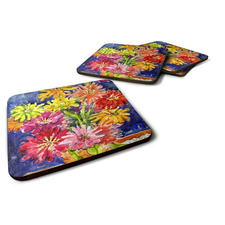 

Caroline s Treasures 6069FC Flower - Gerber Daisies Foam Coaster Set of 4 3 1/2 x 3 1/2 multicolor