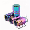 thumbnail image 2 of PENGX 4pcs Colorful Car Tire Valve Cap Dustproof Cover Dustproof Valve Cap Chrome Plated Tire Cover For Auto Motorcycles Trucks Bikes, 2 of 6
