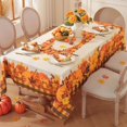 thumbnail image 3 of Fall Tablecloth Rectangle 60" x 120", Maple Leaves Pumpkin Table Cloth Washable, Stain Resistant Polyester Autumn Table Cover for Harvest Farmhouse Parties Dinner Decor., 3 of 6