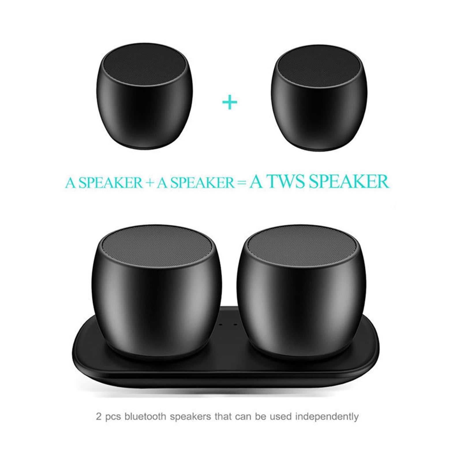 Wireless Metal Bluetooth Speaker Mini Stereo Speaker Twins Speaker Card Insert Subwoofer Computer Portable Speaker ,Easy to Use