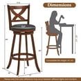 thumbnail image 3 of Costway Ensemble de 2 Tabourets de Bar 30 Pouces Chaises Pivotantes Classiques pour Cuisine Pub, 3 of 8