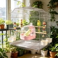 thumbnail image 5 of FastXmas Bird Cage Bath Hanging Parrot Bath Tub Water Shower Food Feeder Holder Tray Bird Bath Supplies for Small Birds Canary Budgies Cockatiel Lovebirds (Pink), 5 of 6