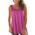 thumbnail image 2 of JIUKE Womens Tank Tops Sleeveless Scoop Neck Loose Fitted Summer Tops Curved Hem Beach Tees, 2 of 6