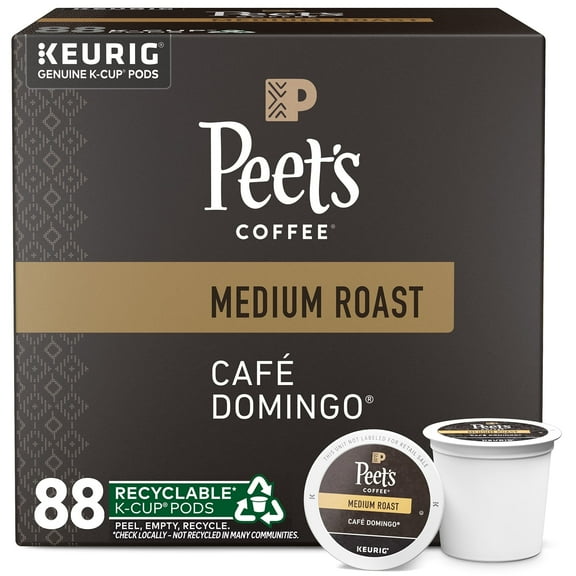 Peet,S Coffee, Medium Roast K-Cup Pods For Keurig Brewers - Café Domingo 88 Count (4 Boxes Of 22 K-Cup Pods)