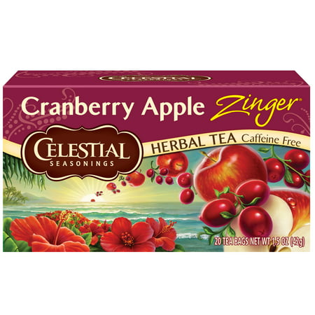 Celestial Seasonings Herbal Tea, Cranberry Apple Zinger, 20