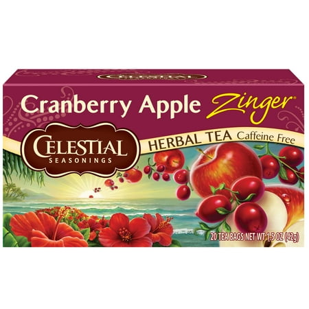 Celestial Seasonings Herbal Tea, Cranberry Apple Zinger, 20