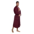thumbnail image 3 of Texere Mens Luxury Terry Cloth Bathrobe - Modal & Organic Cotton (EcoComfort, Burgundy, LXL), 3 of 6
