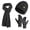 Black, variant on Winter Beanie Hat Scarf Gloves Set for Women, Slouchy Beanie Long Scarf Touchscreen Gloves, Warm 3 in 1 Set (Black)