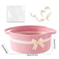 thumbnail image 3 of Gift Baskets Empty, Small Woven Rope Storage Basket with Bow and Ribbons and Gift Wrap, Bowknot Decorative Gifts Basket with Handles, DIY Storage Organizer Basket for Wedding Graduation, 3 of 8