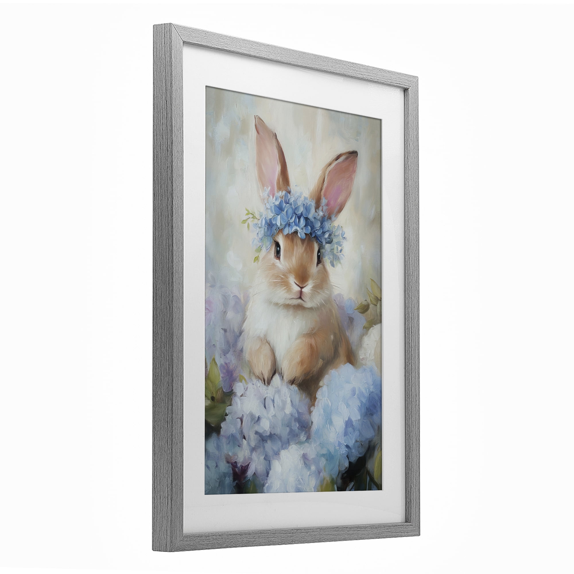 Stupell Industries Bunny In The Blossoms Gray Framed Print Under Glass, design by Tina LeCour
