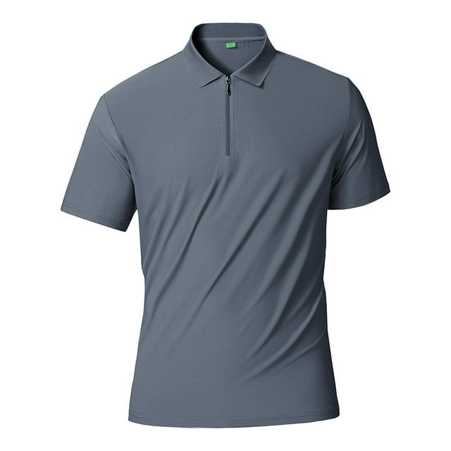 pstuiky Camisa de manga corta para hombre, Camisa informal de manga corta de color liso para hombre, cuello redondo y manga corta, de verano camisas casuales para hombre xl